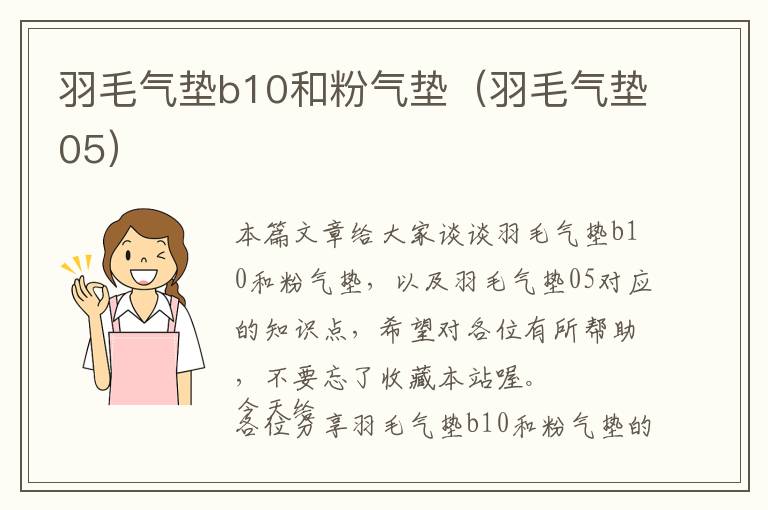 羽毛氣墊b10和粉氣墊（羽毛氣墊05）