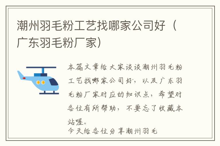 潮州羽毛粉工藝找哪家公司好（廣東羽毛粉廠家）