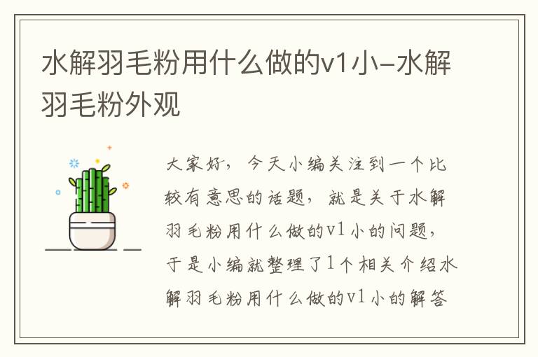 水解羽毛粉用什么做的v1小-水解羽毛粉外觀